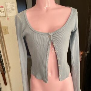 Brandy Melville Light Blue Knit Top